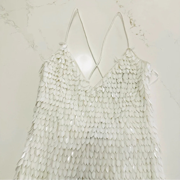 Retrofête Sirena Feather Sequin Dress | White Feather | XS | NWT - Picture 5 of 11